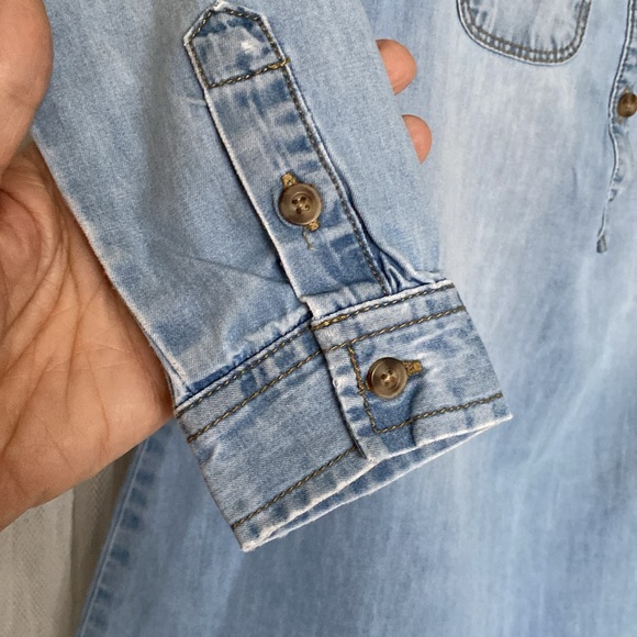 Kids OshKosh B’gosh chambray/denim long sleeves button down 1/4 A line, Size 5T - Picture 5 of 13